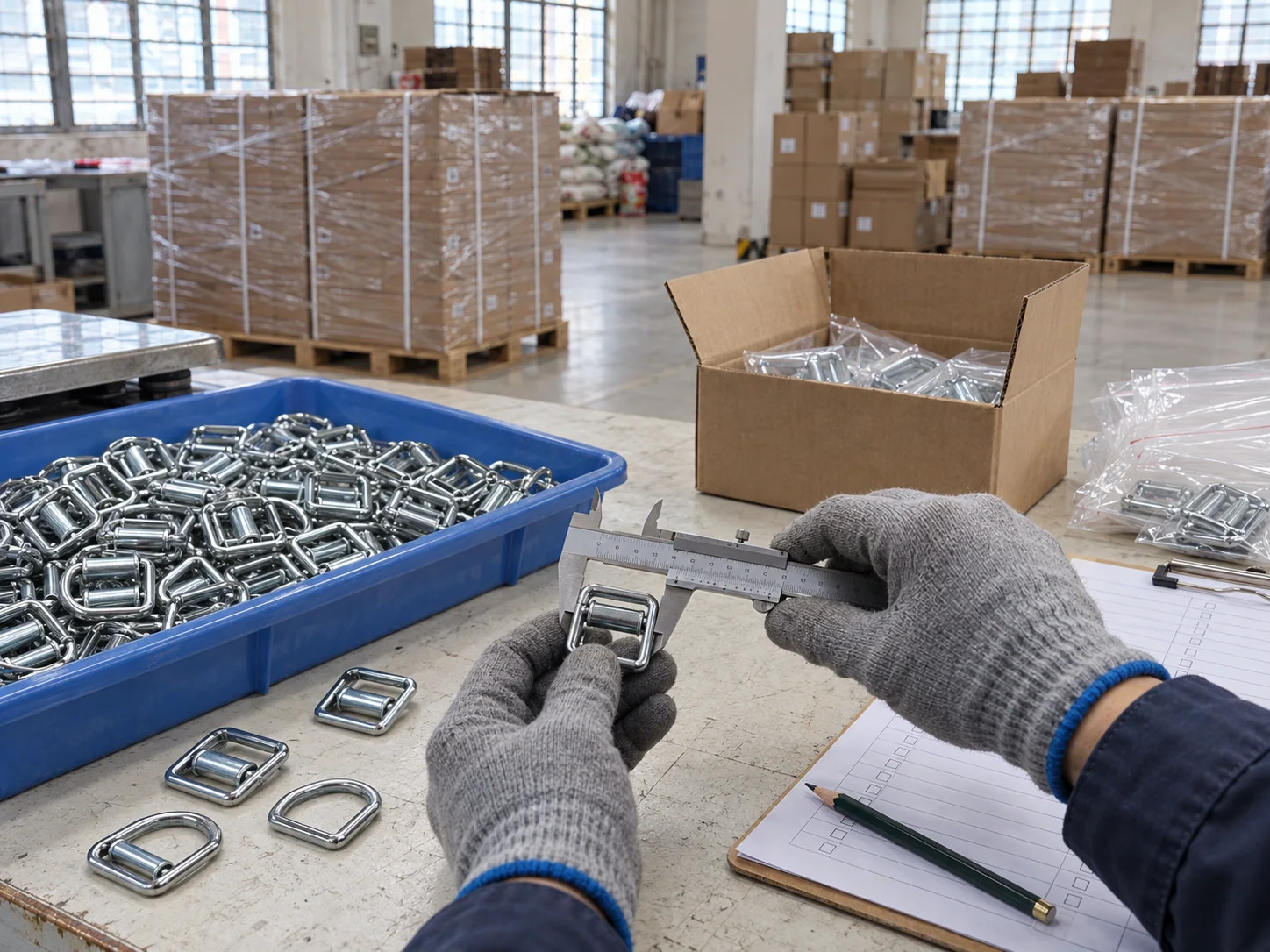 Custom metal hardware inspection and delivery