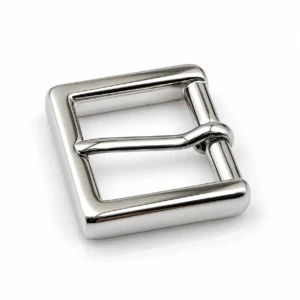 Polished stainless steel pin buckle with roller