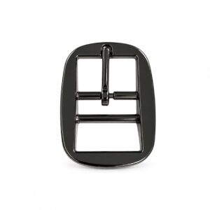 Black nickel curved pin buckle for horse halters and leather tack