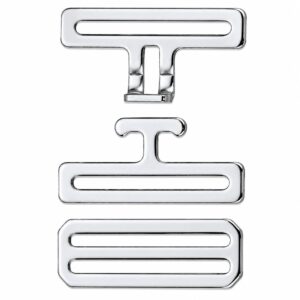 Three-piece 50 mm silver horse blanket surcingle buckle hardware set