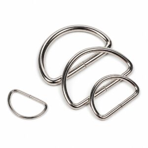 Stainless steel D-rings in assorted sizes for horse tack and outdoor straps