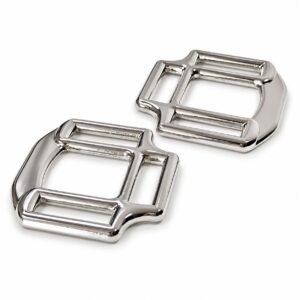 Silver 3-way square rings for horse rug strap assemblies