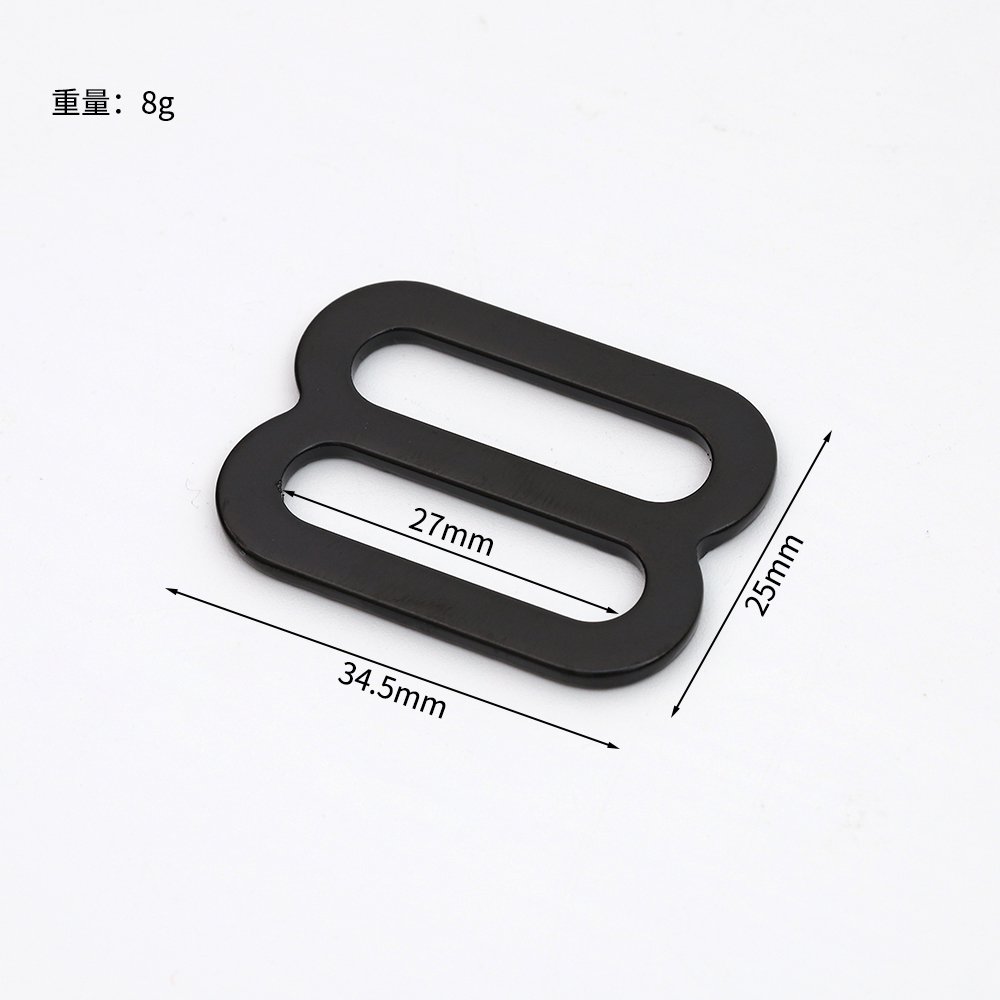 27 mm black double-slot webbing slider dimensions