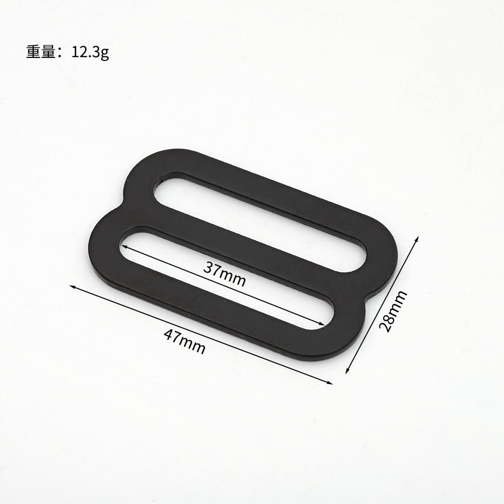 37 mm black double-slot webbing slider dimensions