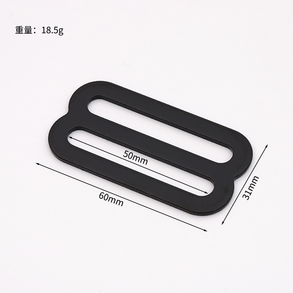 50 mm black double-slot webbing slider dimensions
