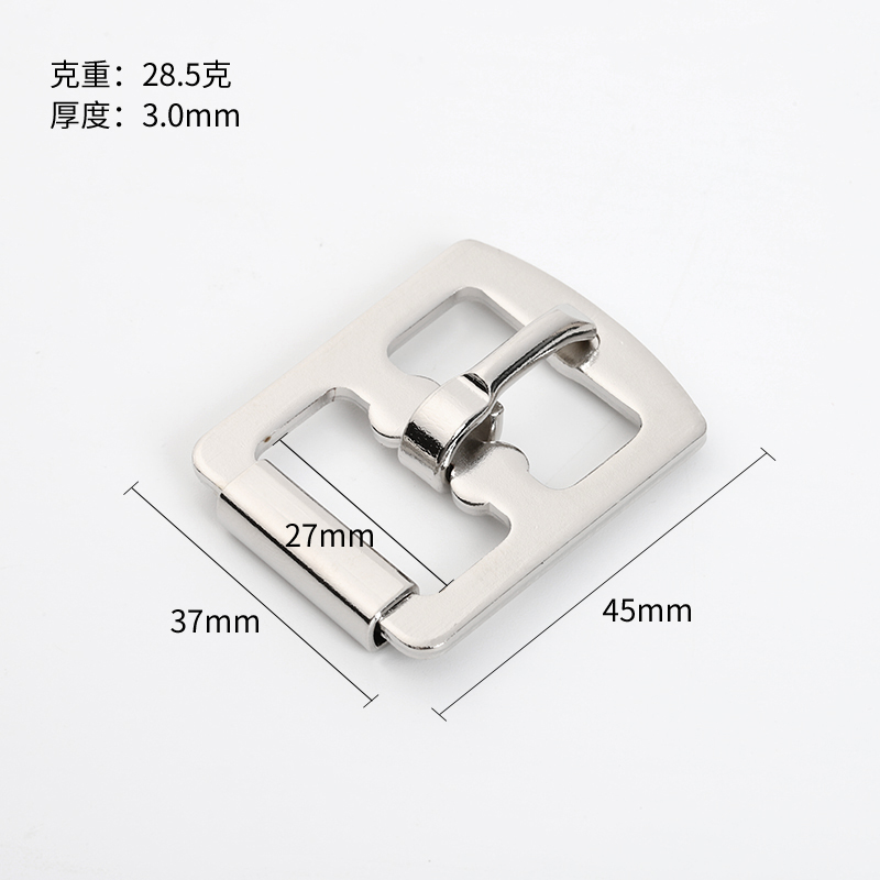 27 mm flat roller pin buckle 45 by 37 mm