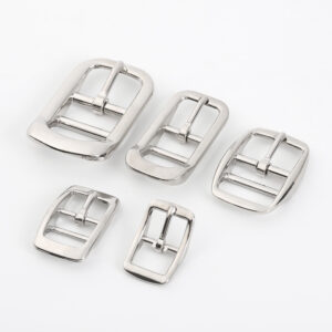 Roller pin buckles for webbing in five metal styles