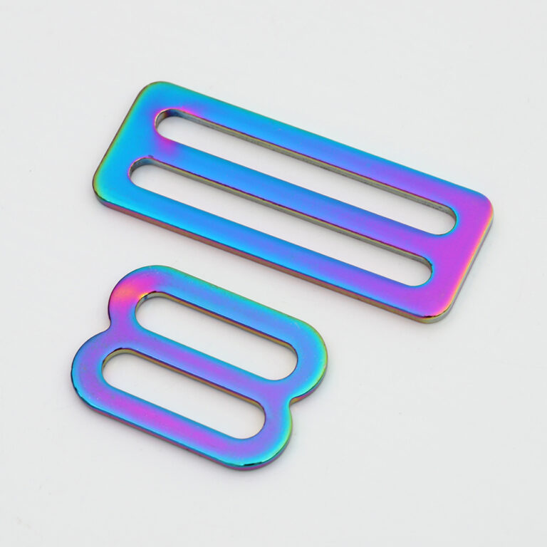 Rainbow double-slot webbing sliders in 27 mm and 50 mm sizes